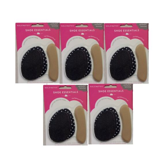 New 5 Pack Solemates Shoe Essentials Cushions Heel Guards Anti Skid Pads - Picture 1 of 1